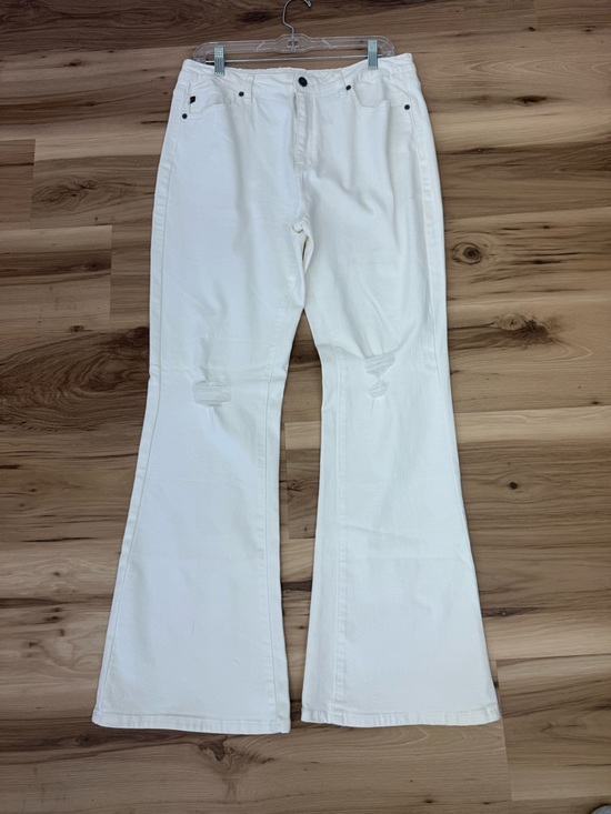 KanCan Denim - KanCan White High-Rise Distressed Flare Jeans K7